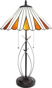 Béžovo-hnedá stolná lampa Tiffany Owa - Ø 41*69 cm E27/max 2*60W