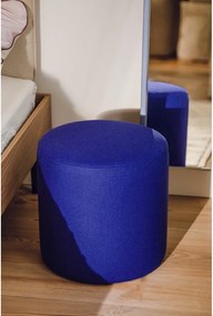 Modrý vlnený taburet Folk – noo.ma