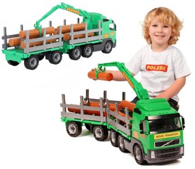 Detské nákladné auto Volvo s prívesom | zelené