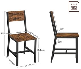 Jedálenské stoličky 2 ks VASAGLE LDC092B01V1