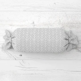 Biante Vankúš valec bonbon Sandra SA-212 Listy na sivom 15x40 cm
