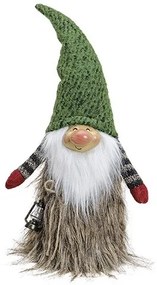 Vianočný LED trpaslík so zelenou čiapkou 50 cm