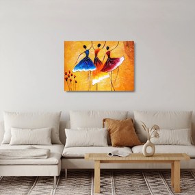 Sklenený obraz - Olejomaľba, baletky (70x50 cm)