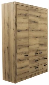 Veľká šatníková skriňa DENVER so 4 zásuvkami