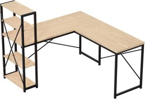 Rohový pracovný stôl s policami Leader 5.9 Dub Craft / čierny