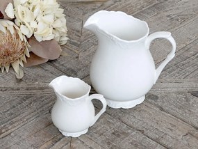 Zelený porcelánový džbán s čipkou Provence lace green - 18cm / 1.1L