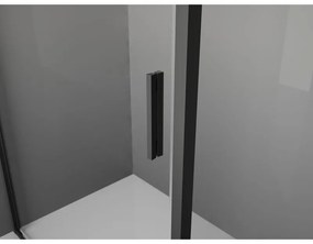 Mexen Exo, sprchovací kút s krídlovými dverami 100 x 100 cm, 6mm číre sklo, čierny profil, 819-100-100-70-00