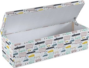 Truhlica čalúnená farba produktu béžová látka vzorované
