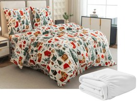 Sada mikroplyšových obliečok FESTIVE MAGIC biele + plachta mikroplyš SOFT 90x200 cm biela, jednolôžko