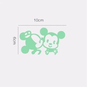 10x10cm Mickey a Minnie - fosforová nálepka nad vypínač