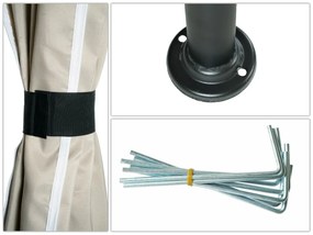 Pergola HWC-J63 so strechou a bočnou stenou 3x3m - krémová