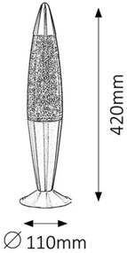 Rabalux 4113 - Lávová lampa GLITTER 1xE14/25W/230V