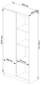 Regál Rehana II (wenge + dub sonoma). Vlastná spoľahlivá doprava až k Vám domov. 1069804