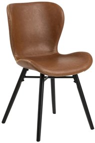stolička BALTEA koženka retro brandy / nohy čierne - moderná do obývacej izby / jedálne / kuchyne