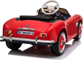 LEAN CARS Elektrické autíčko BMW Retro, LED, MP3, diaľkové ovládanie, červené lakované