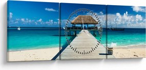 Obraz - Mólo (s hodinami) (90x30 cm)
