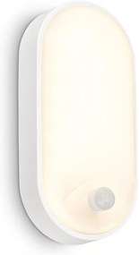 Brilo - LED vonkajšie nástenné svietidlo s pohybovým senzorom RUCH LED/12W/230V IP65 biele