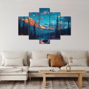 Obraz - Kempovanie v horách (150x105 cm)