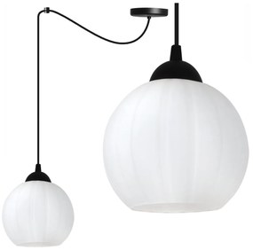 Závesné svietidlo Costa Spider, 1x biele sklenené tienidlo, b