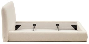 Béžová čalúnená dvojlôžková posteľ 160x200 cm Martina – Kave Home