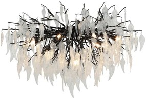 Krištáľový prisadený luster 12xG9/40W/230V čierna