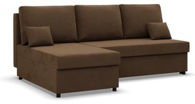 Rohová rozkladacia sedacia súprava DELI Hnedá