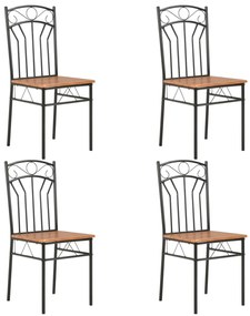 Jedálenské stoličky 4 ks hnedé MDF 281398