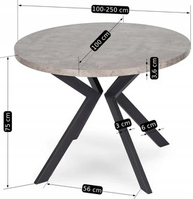 PROXIMA.store - Okrúhly stôl LUKAS FARBA: biela, FARBA NÔH: drevo
