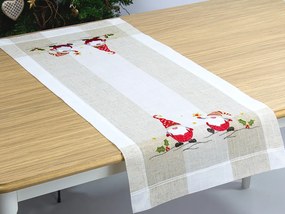 Vianočný vyšívaný obrus Santa Claus TiaHome - 40x85 cm