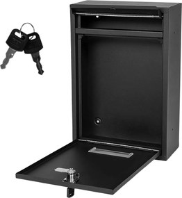 LEAN Poštová schránka, pozinkovaná oceľ 32x21,5x8,5cm - čierna