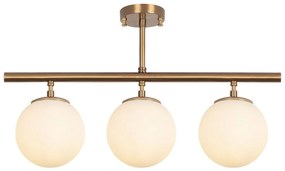 Závesné svietidlo v bronzovej farbe so skleneným tienidlom Atmaca – Opviq lights