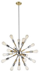 Klausen 109001 - Luster na tyči COMET 18xE27/11W/230V lesklý chróm/zlatá