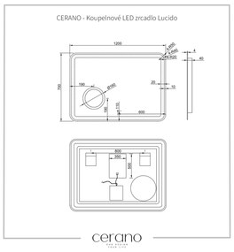 Cerano Lucido, LED kúpeľňové zrkadlo 120x70 cm, CER-CER-429349