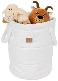 Biely látkový detský kôš na hračky ø 39x50 cm – Meowbaby