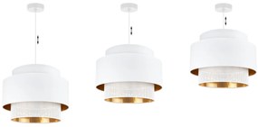 Závesné svietidlo Asti, 1x PVC/biele textilné tienidlo, (fi 40cm), g/c, w