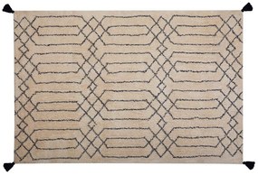 Bavlnený koberec 160 x 230 cm béžová/čierna MALTEPE Beliani