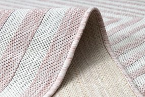 Dywany Łuszczów, Kusový koberec Sion Sisal Labirinth 22376 pink/ecru – na von aj na doma, 160x220, ružová, chodba / predsieň