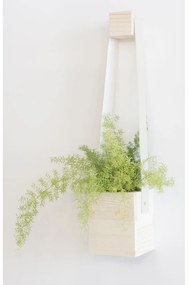 Biely kvetináč z jedľového dreva Surdic Colgantes, 17 x 62 cm