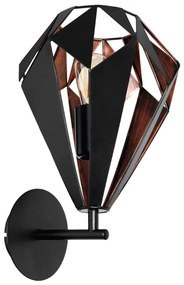 Eglo 62835 - Nástenné svietidlo CARLTON PRO 1xE27/60W/230V čierna