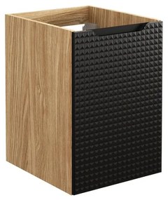 Závěsná skříňka Luxor Black Trust s deskou a umyvadlem 120 cm černá/dub olejovaný