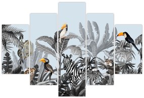 Obraz zvierat v tropickom lese (150x105 cm)