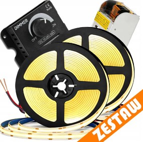 Sada LED neonových COB pásků 12V 10m 4000K 120W - zdroj + ovladač