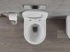Mexen Rico Rimless závesné wc + slim pomaly padajúce sedátko z duroplastu, biela matná, 30724001