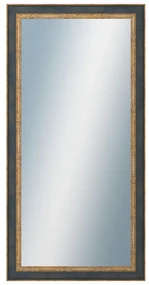 DANTIK - Zrkadlo v rámu, rozmer s rámom 60x120 cm z lišty ZVRATNÁ modrozlatá plast (3068)
