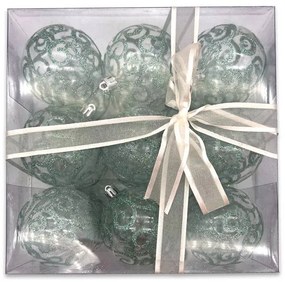 DECOLED Plastové ozdoby, d. 7 cm, 18 ks, tyrkysová