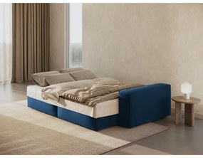 Tmavomodrá zamatová rozkladacia/s úložným priestorom pohovka 247 cm Jodie – Micadoni