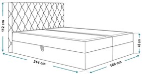 Kontinentálna manželská posteľ KARELY 180 x 200 cm