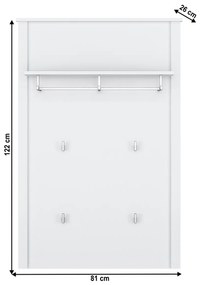 Věšákový panel OLJE 80, biela