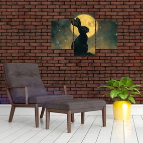 Obraz - Zajac s mesiacom (90x60 cm)