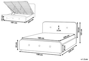Manželská posteľ 180 cm ROME (s roštom a úl. priestorom) (sivá). Vlastná spoľahlivá doprava až k Vám domov. 1007469
